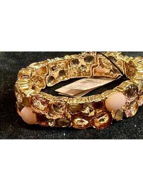 WHBM Semi-Precious Rose Quartz Bracelet & Earrings NWT